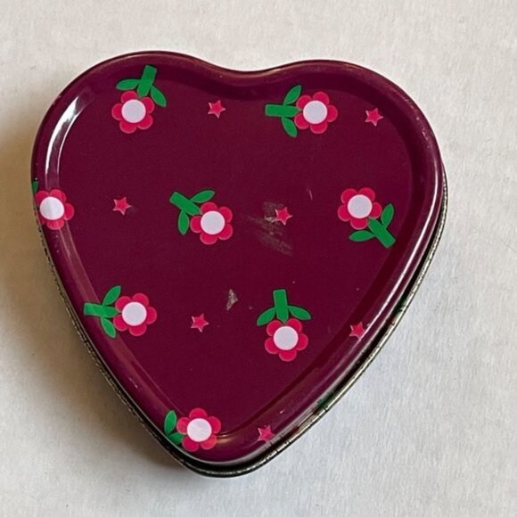 Valentines Heart Container Metal Floral Keepsake Tin Decor Present Gift Trinket - Picture 2 of 4